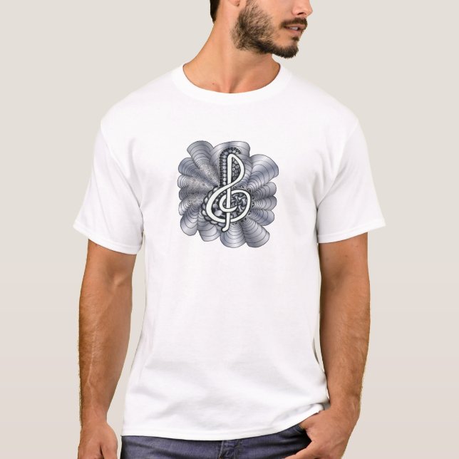 Treble Clef Silver Customizable T-Shirt (Front)
