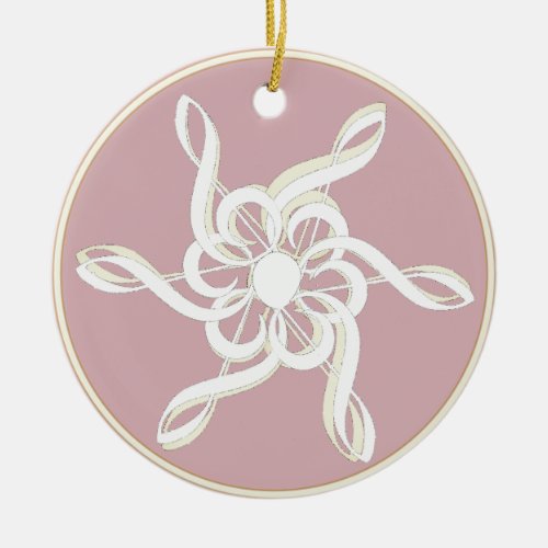 Treble Clef Snowflake Musical Ornament