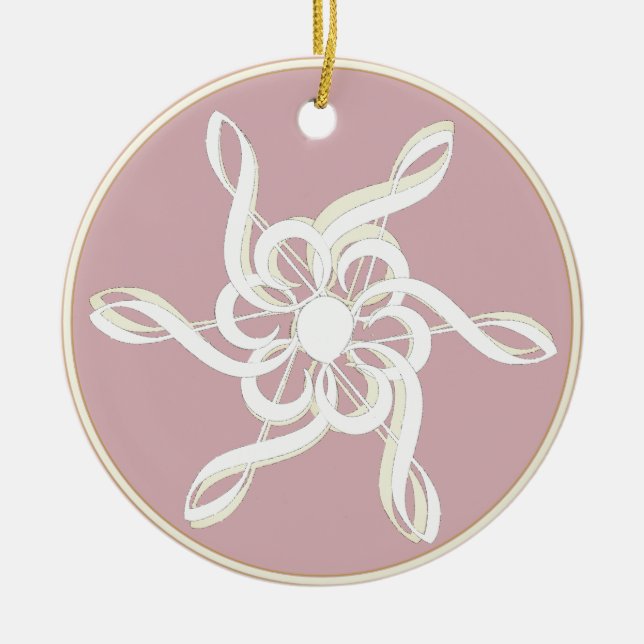Treble Clef Snowflake Musical Ornament (Front)