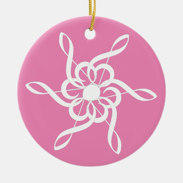 Treble Clef Snowflake Musical Ornament (Front)