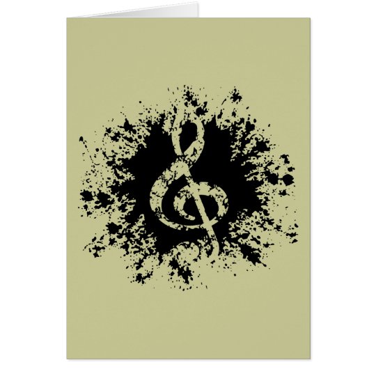 Treble Clef Splat Card