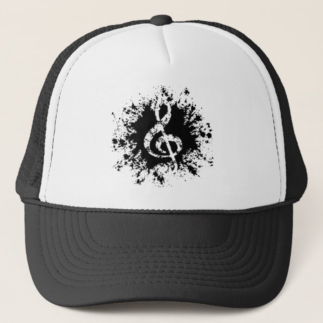 Treble Clef Splat Trucker Hat (Front)
