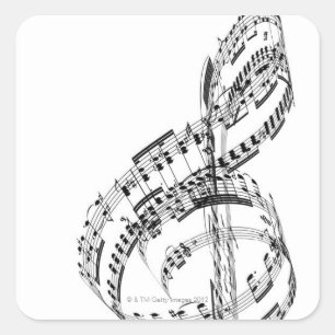 Treble Clef Square Sticker