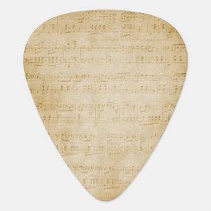 Treble Clef Staff Music Notes Vintage Sheet Music Guitar Pick