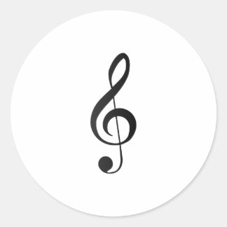 treble clef symbol classic round sticker