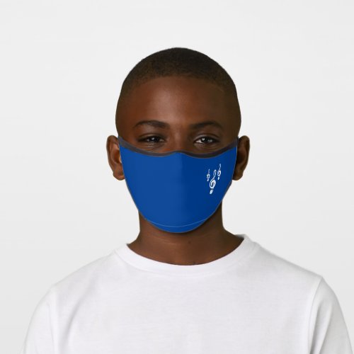 Treble Clef Symbol Musical Blue Premium Face Mask