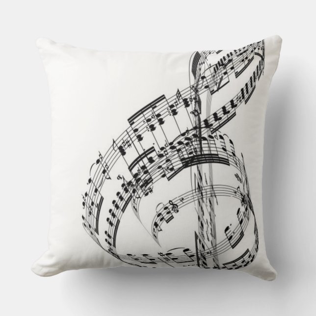 Treble Clef Throw Pillow (Front)