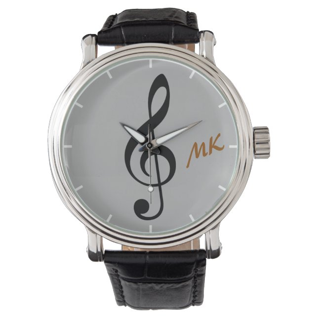 treble clef time music note watch (Front)