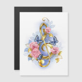 Treble clef with Pink Roses (Front/Back)