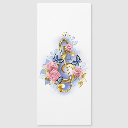 Treble clef with Pink Roses (Front)