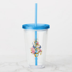 Treble clef with Pink Roses Acrylic Tumbler