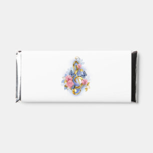 Treble clef with Pink Roses Hershey Bar Favors