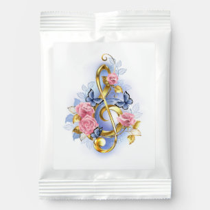 Treble clef with Pink Roses Hot Chocolate Drink Mix