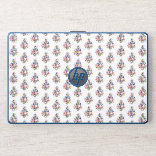 Treble clef with Pink Roses HP Laptop Skin (Front)