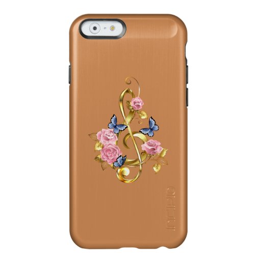 Treble clef with Pink Roses Incipio Feather Shine iPhone 6 Case