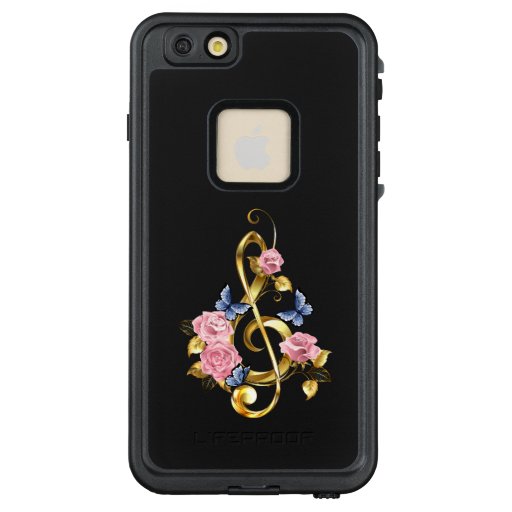 Treble clef with Pink Roses LifeProof FRĒ iPhone 6/6s Plus Case