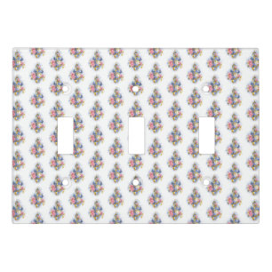 Treble clef with Pink Roses Light Switch Cover