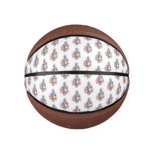 Treble clef with Pink Roses Mini Basketball