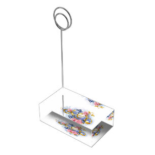 Treble clef with Pink Roses Place Card Holder