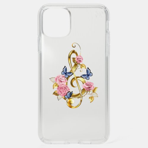 Treble clef with Pink Roses Speck iPhone 11 Pro Max Case