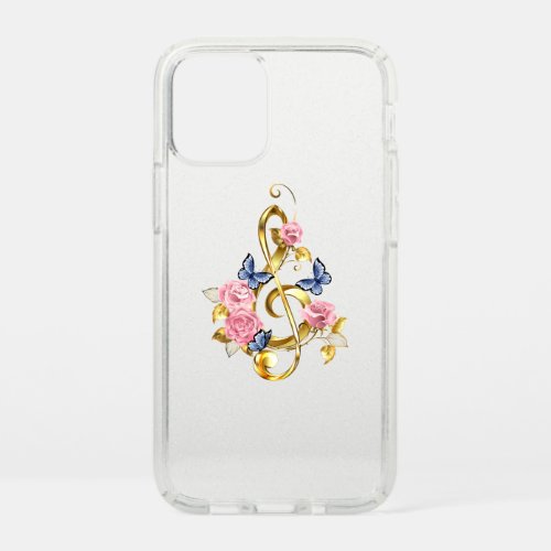 Treble clef with Pink Roses Speck iPhone 12 Mini Case