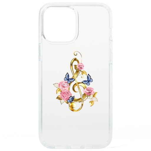 Treble clef with Pink Roses Speck iPhone 12 Pro Max Case