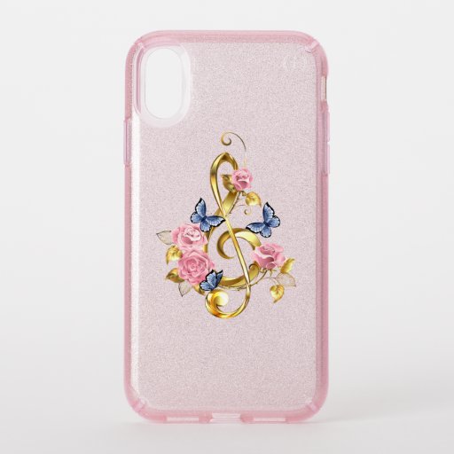 Treble clef with Pink Roses Speck iPhone XR Case