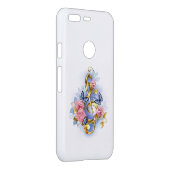 Treble clef with Pink Roses Uncommon Google Pixel Case (Back/Right)
