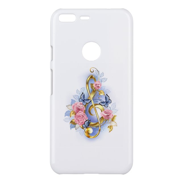 Treble clef with Pink Roses Uncommon Google Pixel XL Case (Back)
