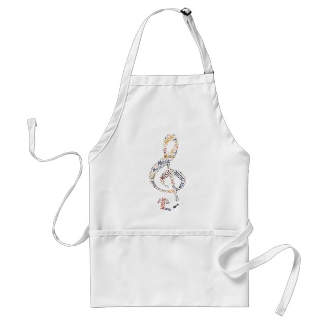 Treble Clef Word Art Adult Apron (Front)