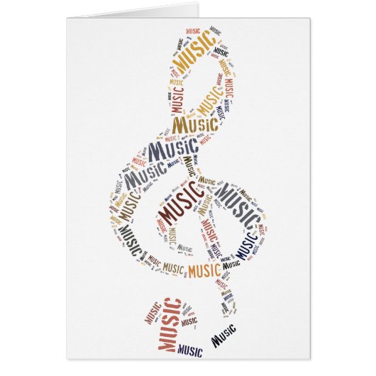 Treble Clef Word Art Cards (Front)