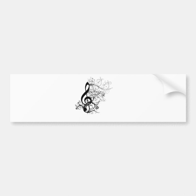 Treble Cleff Bumper Sticker (Front)
