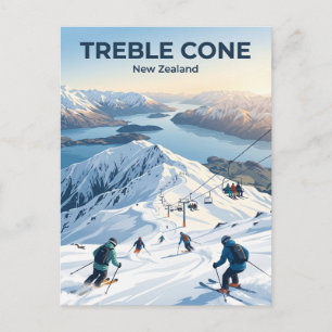 Treble Cone Ski Area New Zealand Postcard