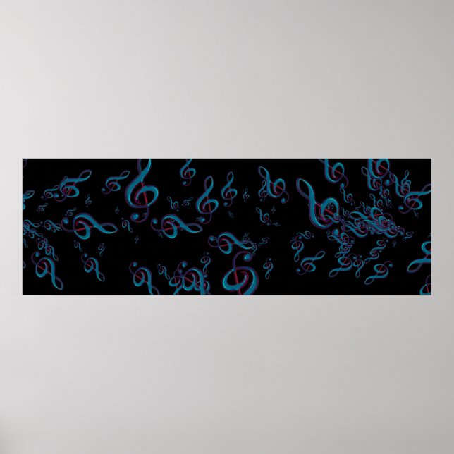 treble g clefs in the dark poster (Front)