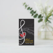 Treble Love Heart Music Musical Notes Symphony Business Card (Standing Front)