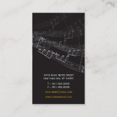 Treble Love Heart Music Musical Notes Symphony Business Card (Back)