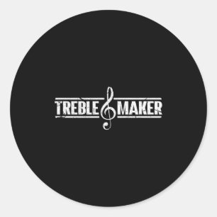 Treble Maker Funny Keyboard Anist Musician Ano Mus Classic Round Sticker