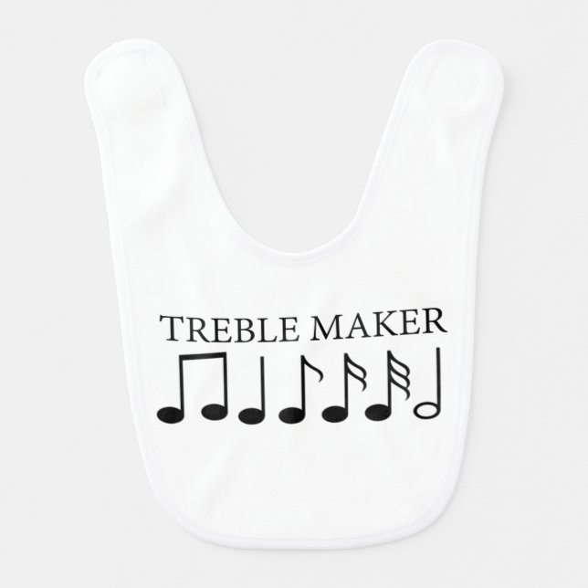 Treble Maker Funny Music Baby Bib (Front)