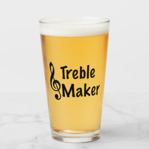 Treble Maker Music Humor Treble Clef  Glass