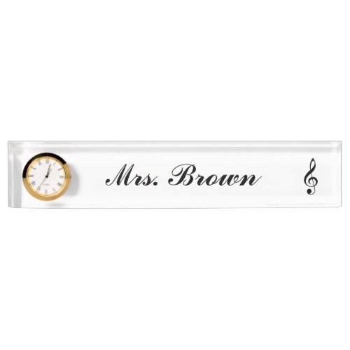 Treble Personalized Nameplate wClock