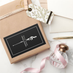 Treblemaker Funny Music Pun Classy Black G-Clef Rectangular Sticker