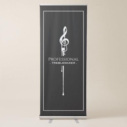 Treblemaker Funny Music Pun Classy Black G_Clef Retractable Banner