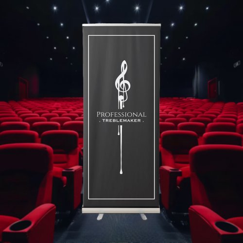 Treblemaker Funny Music Pun Classy Black G_Clef Retractable Banner