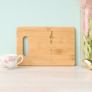 Treblemaker Funny Music Pun Melting G-Clef Engraved Cutting Board