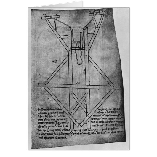 Trebuchet, machine to throw arrows cards (Front)