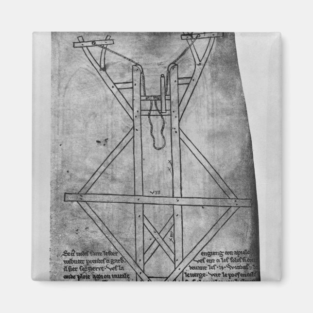 Trebuchet, machine to throw arrows magnet (Front)