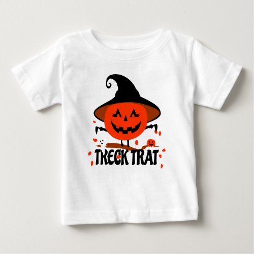 Treck Trat Pumpkin Smiling Baby T_Shirt
