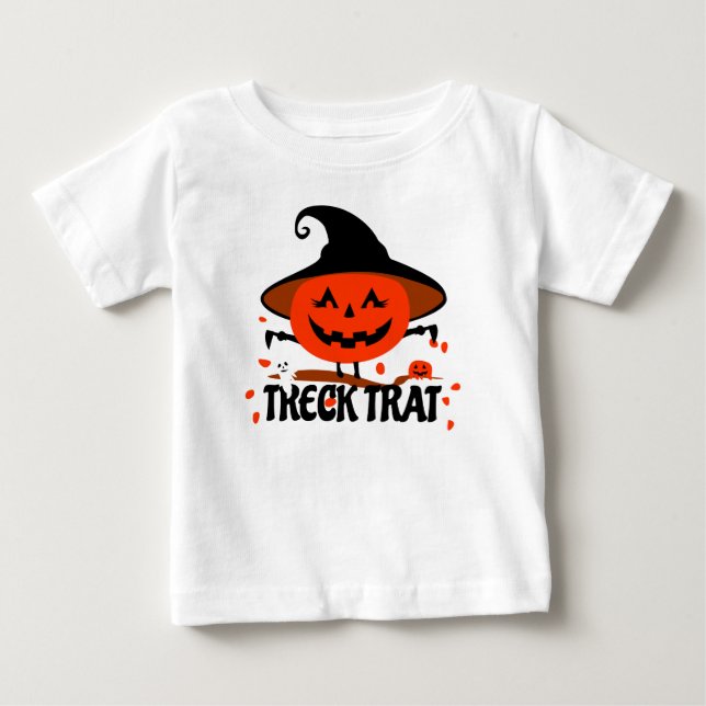 Treck Trat Pumpkin Smiling Baby T-Shirt (Front)