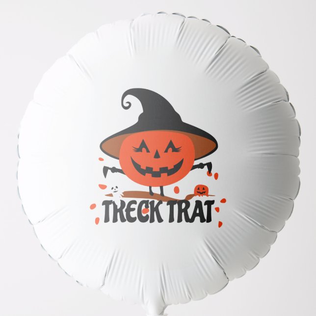 Treck Trat Pumpkin Smiling Balloon (Front)