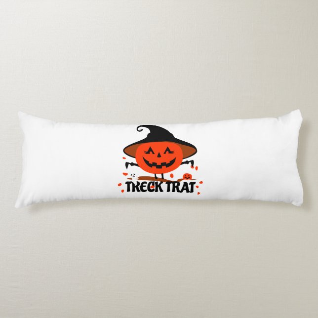 Treck Trat Pumpkin Smiling Body Pillow (Front)